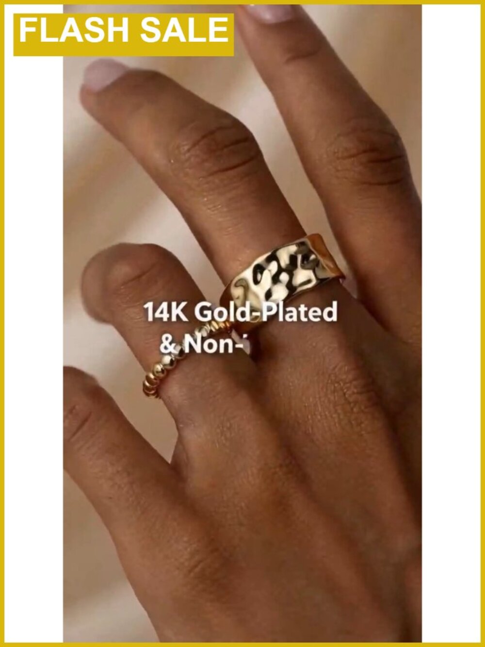 Chunky Stackable Rings Set for Women Non Tarnish Silver Stacking Rings - Picture 6 of 6